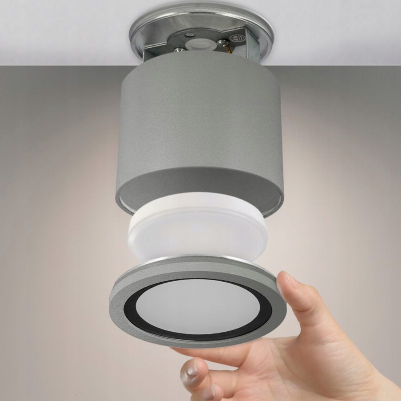 Punktowa oprawa EDO sufitowa do łazienki UMA Sand Light Grey IP54 okrągła szara z żarówką Milagro 6W 3000K GX53 1 szt.