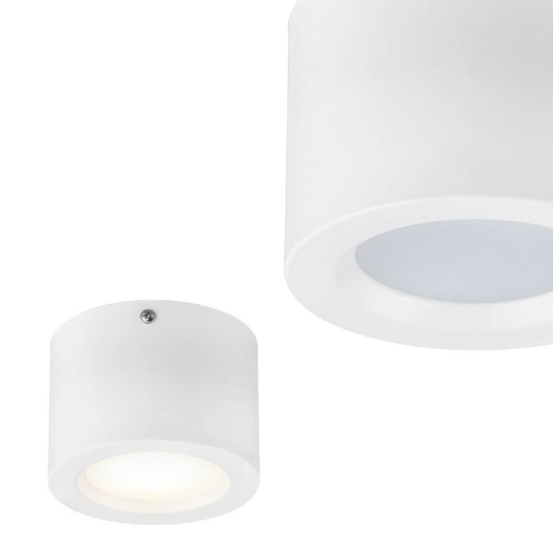 Punktowa oprawa natynkowa HOROZ tuba LED, 5W, 350lm, IP20, 4200K, okrągła, biała, SANDRA 1szt.