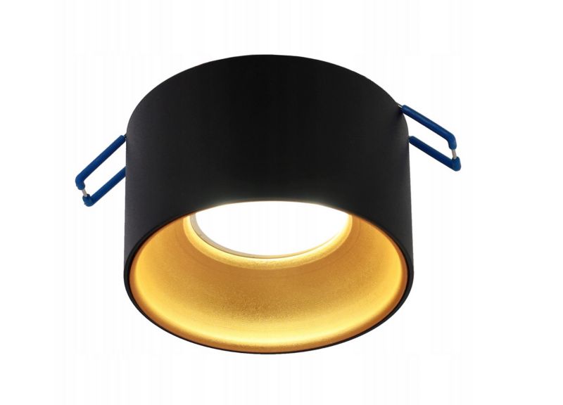 Punktowa oprawa sufitowa EDO podtynkowa ZAMA Black Gold S IP20 LED 5,5W 4000K 500lm GU10 IP20, okrągła czarna, złoty środek 1 szt.