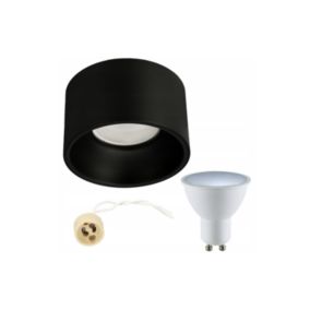 Punktowa oprawa sufitowa EDO podtynkowa ZAMA Black S, IP20, LED 5,5W, 3000K, 500lm, GU10, okrągła czarna, czarny środek 1 szt.