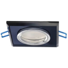 Punktowa oprawa sufitowa Edo  wpuszczana Crystal Black IP20 kwadratowa szkło czarna EDO777131  1 szt.