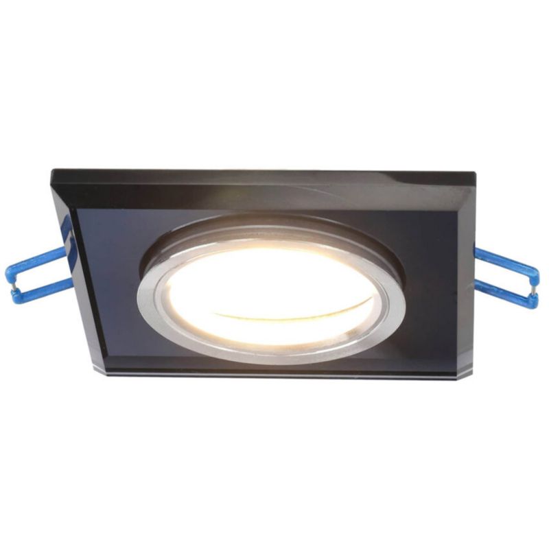 Punktowa oprawa sufitowa Edo  wpuszczana Crystal Black IP20 kwadratowa szkło czarna EDO777131  1 szt.
