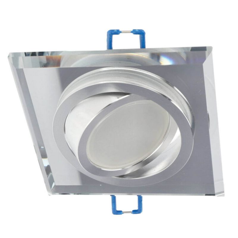 Punktowa oprawa sufitowa Edo  wpuszczana Crystal R Silver IP20 kwadratowa szkło srebrna EDO777404  1 szt.