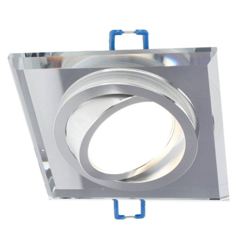 Punktowa oprawa sufitowa Edo  wpuszczana Crystal R Silver IP20 kwadratowa szkło srebrna EDO777404  1 szt.