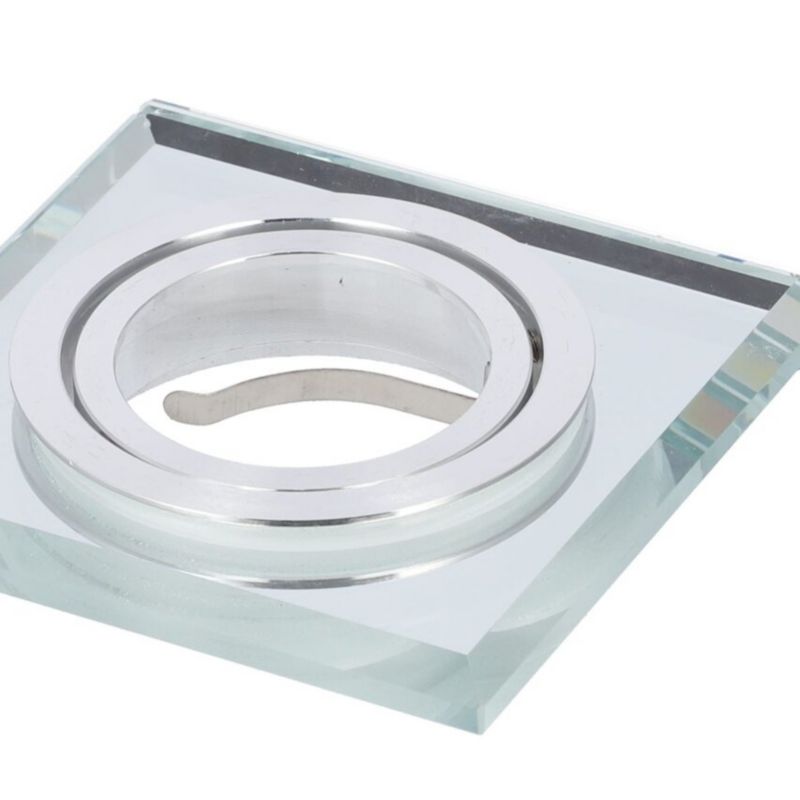 Punktowa oprawa sufitowa Edo  wpuszczana Crystal R Silver IP20 kwadratowa szkło srebrna EDO777404  1 szt.
