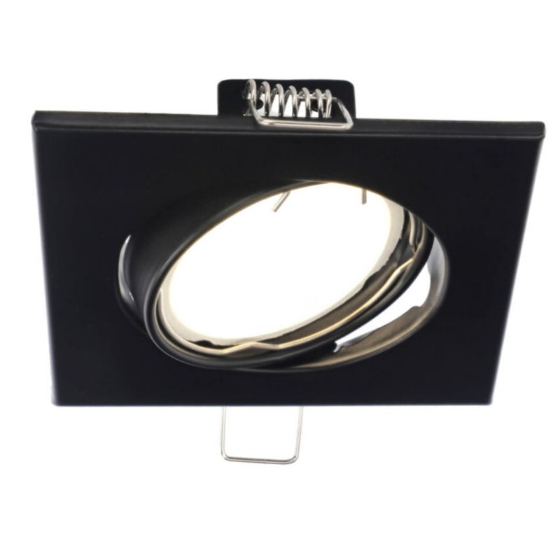 Punktowa oprawa sufitowa Edo  wpuszczana regulowana Viera Black IP20 kwadratowa czarna EDO777304  1 szt.