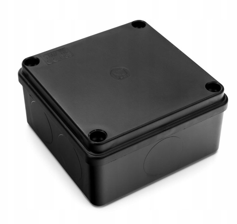 Puszka natynkowa hermetyczna czarna IP65 100 x 100 x 50mm bez dławików S-BOX 116C 1 szt.