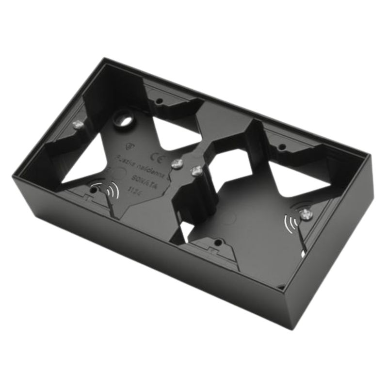 Puszka Natynkowa Podwójna Ospel Sonata Czarny Metalik 32 mm PNP 1 Szt
