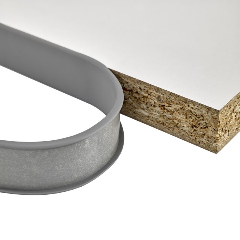 QUEST Profilé de finition pour meubles en PVC 18 mm QUEST - baguette de finition autocollante - gris, 5 m