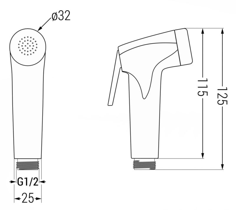 Rączka bidetowa Mexen R-76 grafit 1 szt.