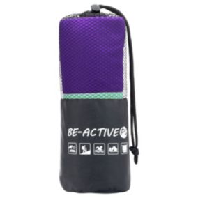 Ręcznik Be-active.pl szybkoschnący sportowy z mikrofibry 130x80 fioletowo-turkusowy 1szt
