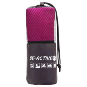 Ręcznik Be-active.pl szybkoschnący sportowy z mikrofibry 180x100 różowo-czarny 1szt