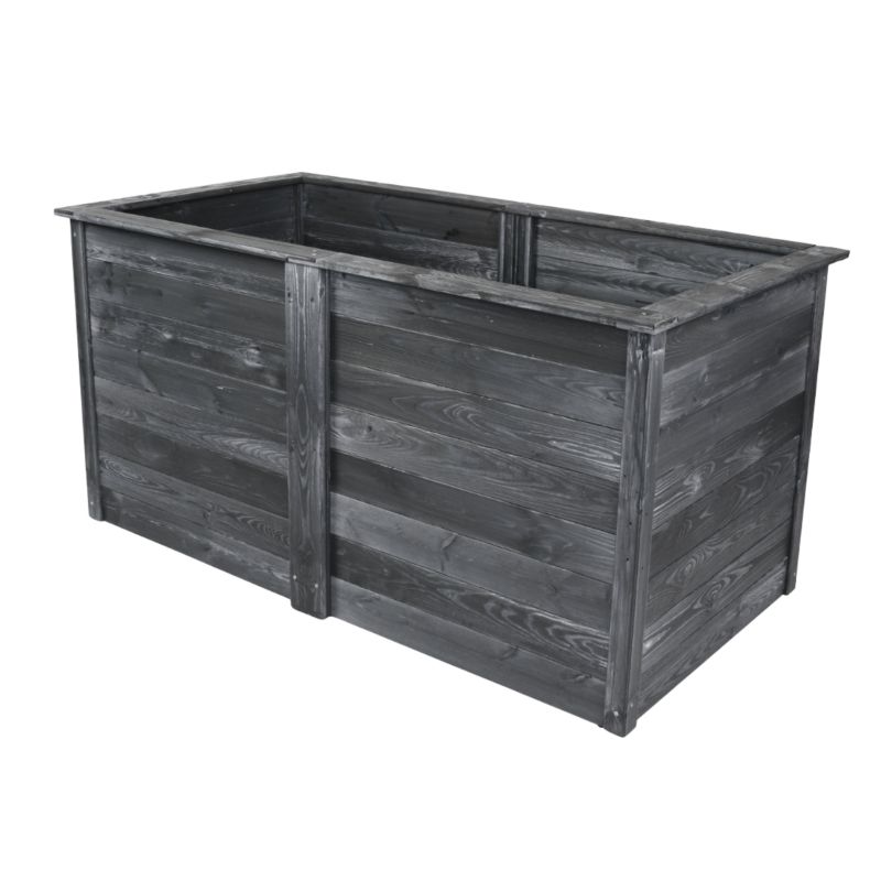 Rabata podwyższana MODO24 ogrodowa moduł podstawowy 75x149x79 cm sosna impregnowana szara 1 szt.