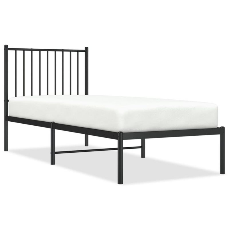 Rama łóżka metalowa VidaXL klasyczna czarna 1 szt. 196 x 79,5 x 90,5 cm