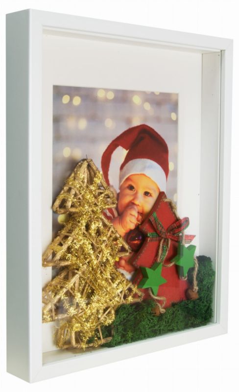 Ramka 3D box BD art bukiety głęboka 28x35 cm biała 1 szt.