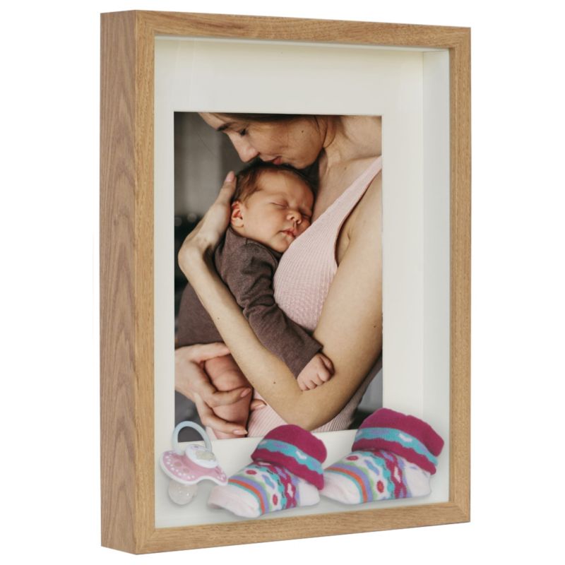 Ramka 3D box BD art dębowa 28x35 cm z passe-partout brązowa 1 szt.