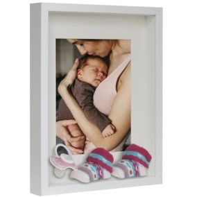 Ramka 3D box BD art głęboka 30x40 A3 bukiety biała 1 szt.