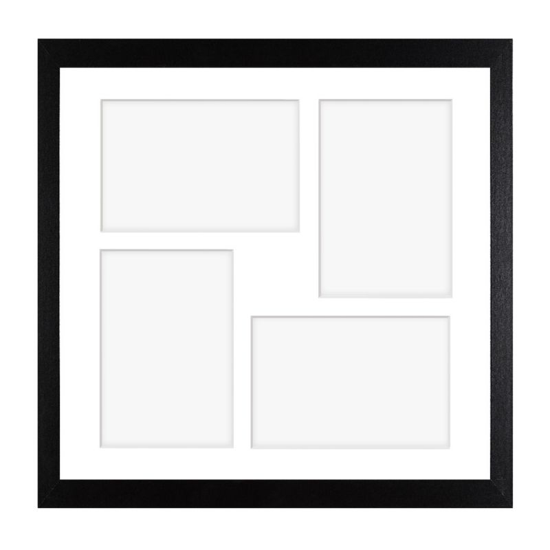 Ramka kwadratowa na 4 zdjęcia Hekla 34x34x4 MDF galeria czarny 1szt.