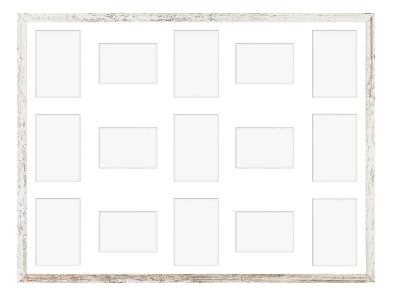 Ramka na 15 zdjęć Hekla 60x80x15 MDF galeria bielona sosna 1szt.