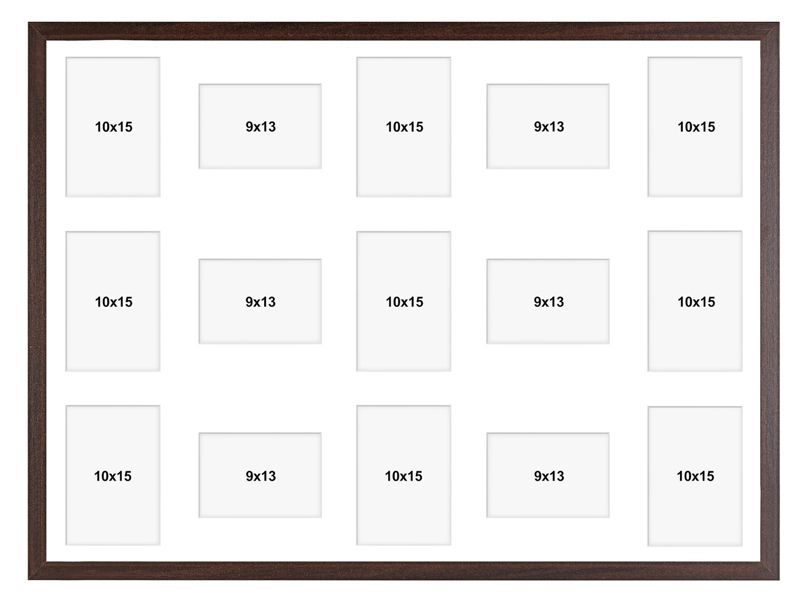 Ramka na 15 zdjęć Hekla 60x80x15 MDF galeria brązowy 1szt.