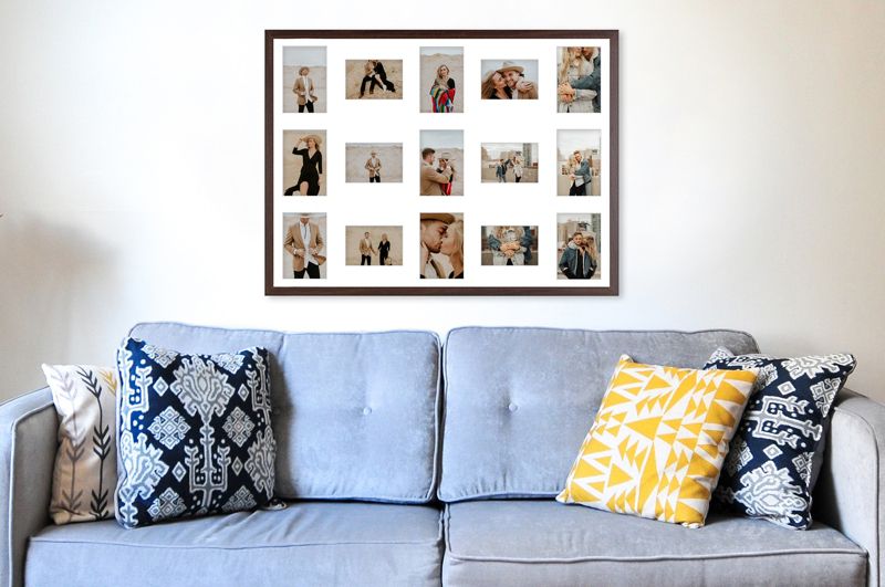 Ramka na 15 zdjęć Hekla 60x80x15 MDF galeria brązowy 1szt.