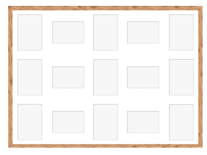 Ramka na 15 zdjęć Hekla 60x80x15 MDF galeria naturalny 1szt.