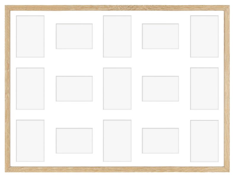Ramka na 15 zdjęć Hekla 60x80x15 MDF galeria sonoma jasna 1szt.