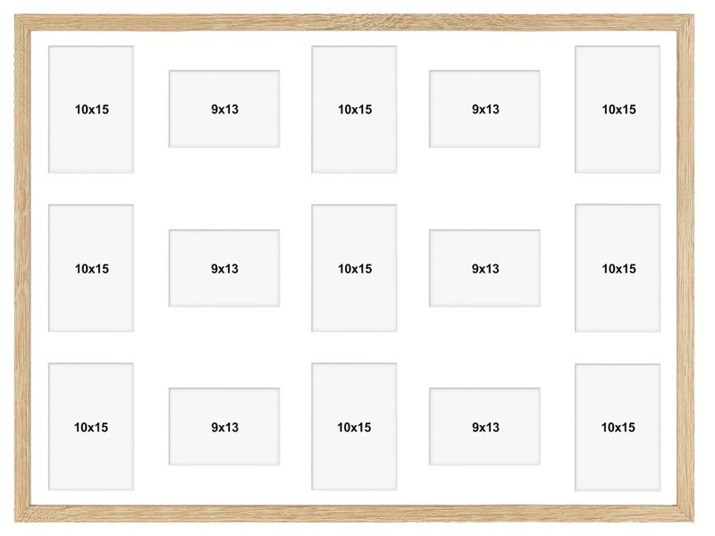 Ramka na 15 zdjęć Hekla 60x80x15 MDF galeria sonoma jasna 1szt.