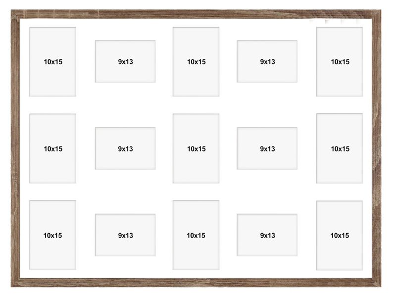 Ramka na 15 zdjęć Hekla 60x80x15 MDF galeria sonoma truflowa 1szt.
