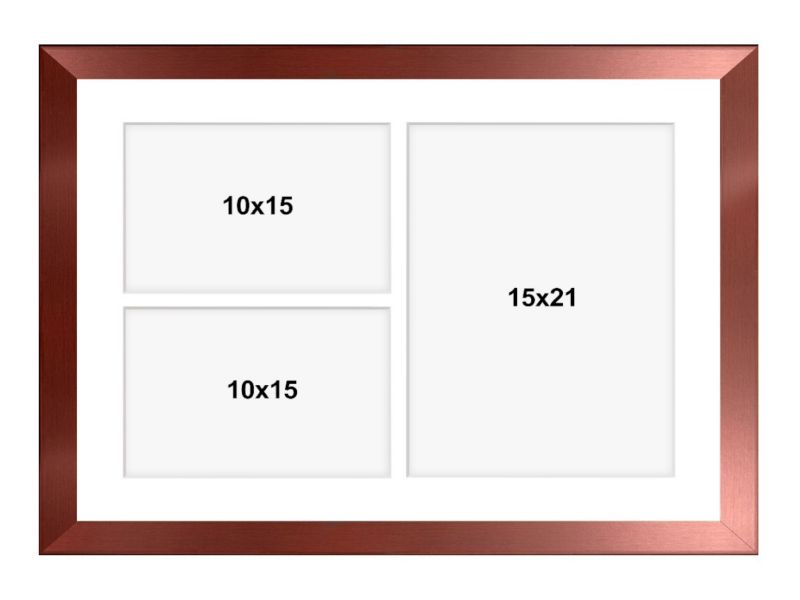 Ramka na 3 zdjęcia Hekla 30x40x3 galeria różowe złoto 1szt.