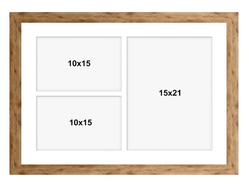 Ramka na 3 zdjęcia Hekla 30x40x3 MDF galeria  naturalny 1szt.