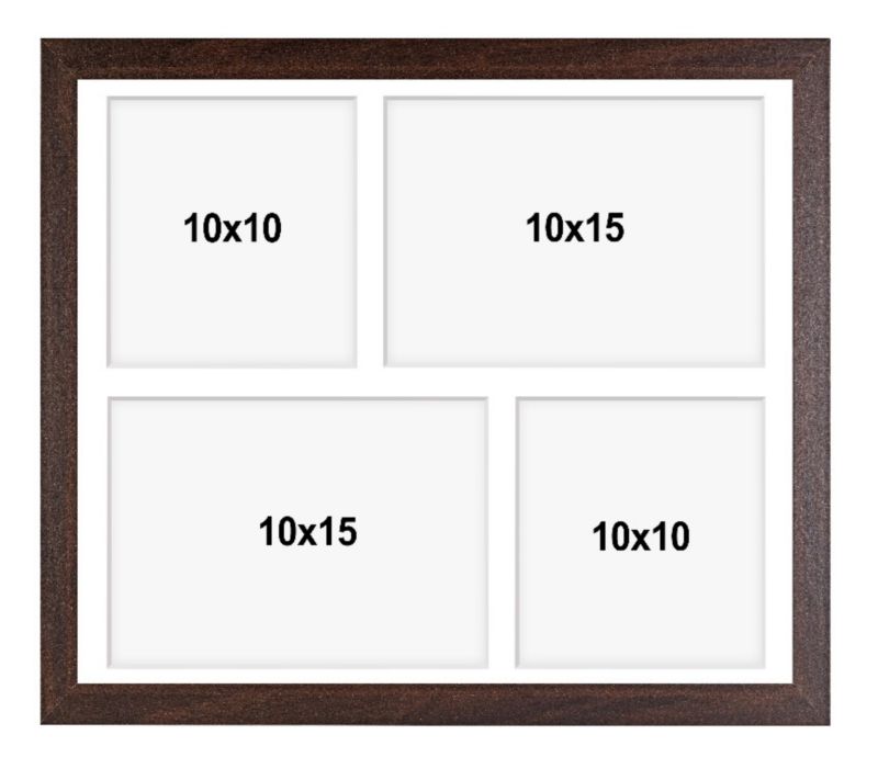 Ramka na 4 zdjęcia Hekla 24x30x4 foto galeria brązowy 1szt.