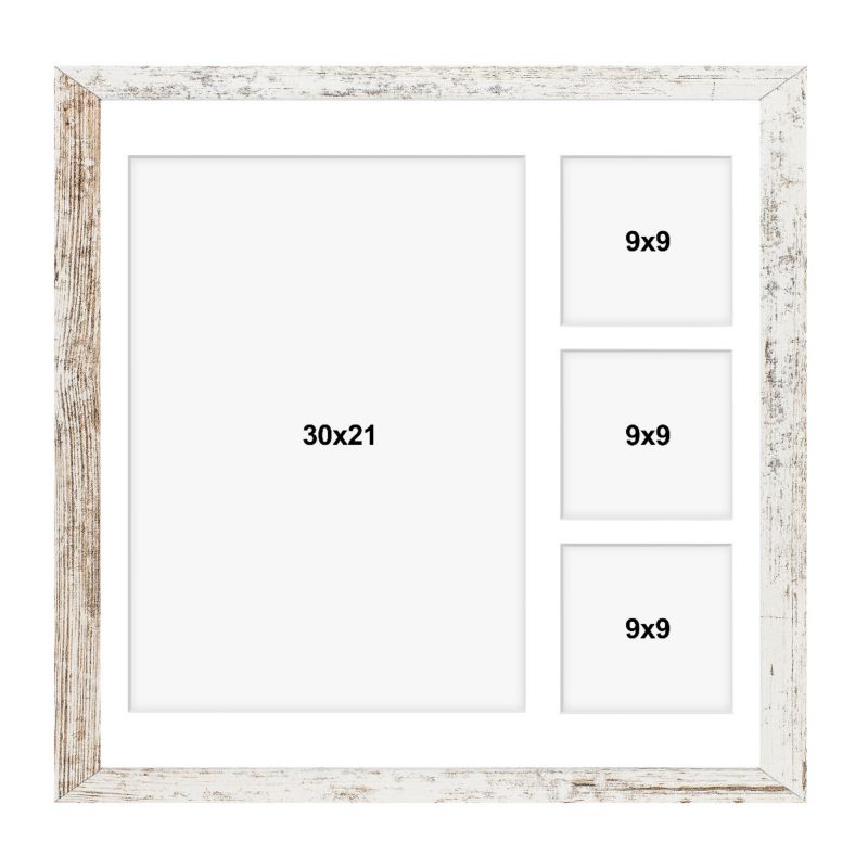 Ramka na 4 zdjęcia Hekla 40x40x4 MDF galeria bielona sosna 1szt.