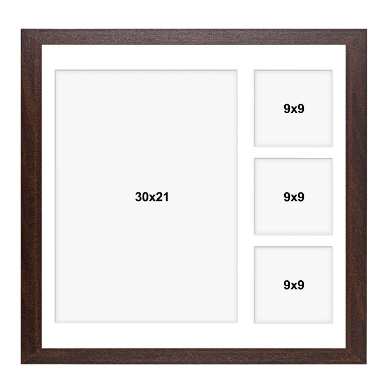 Ramka na 4 zdjęcia Hekla 40x40x4 MDF galeria brązowy 1szt.