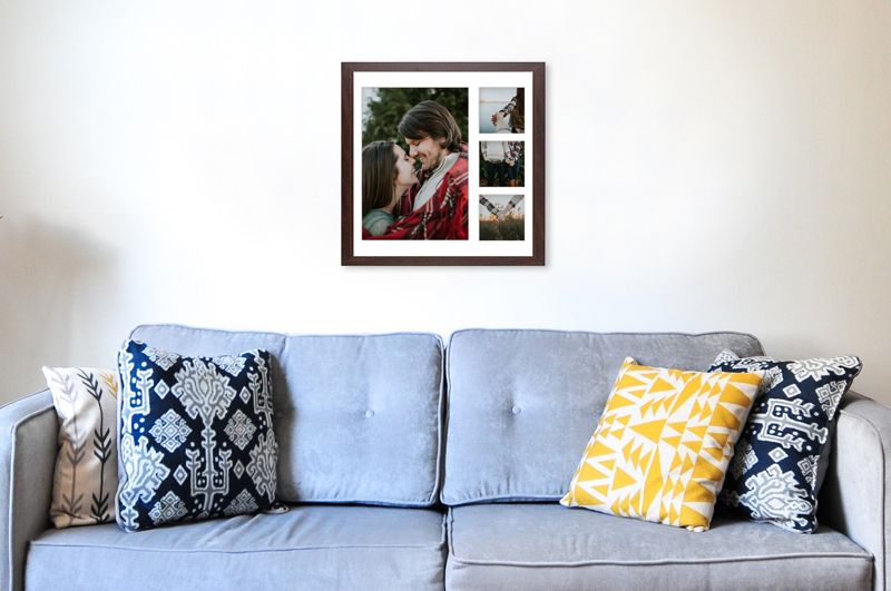 Ramka na 4 zdjęcia Hekla 40x40x4 MDF galeria brązowy 1szt.