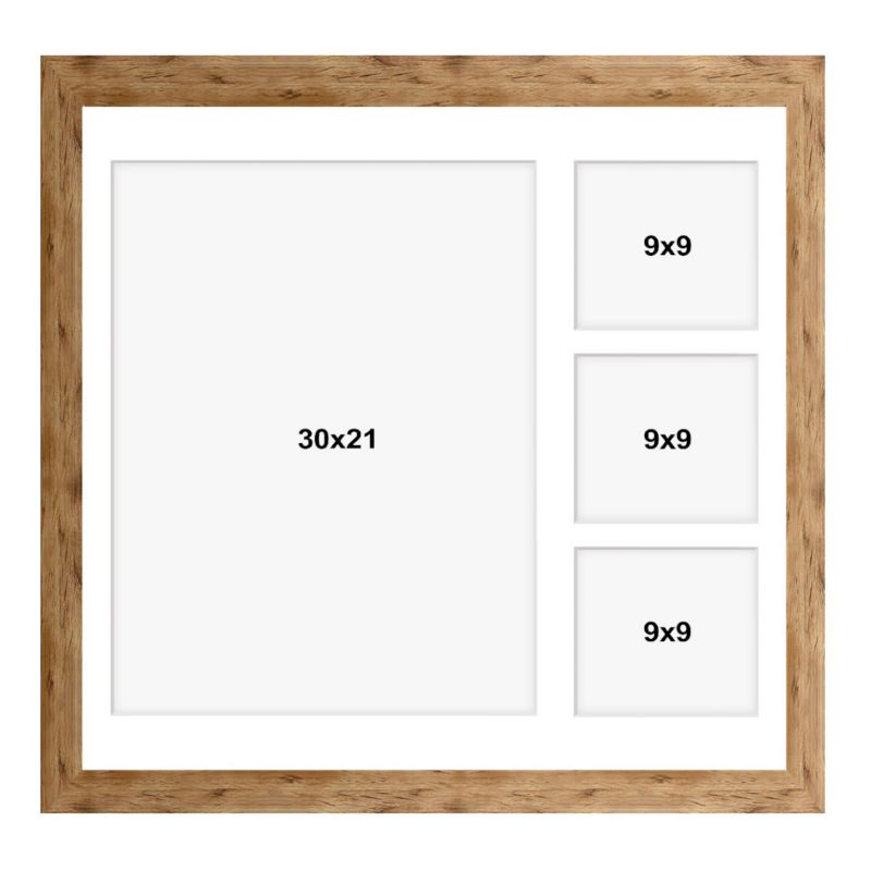 Ramka na 4 zdjęcia Hekla 40x40x4 MDF galeria naturalny 1szt.
