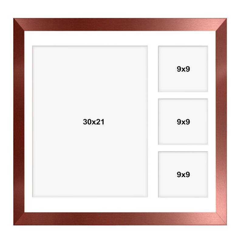 Ramka na 4 zdjęcia Hekla 40x40x4 MDF galeria różowe złoto 1szt.
