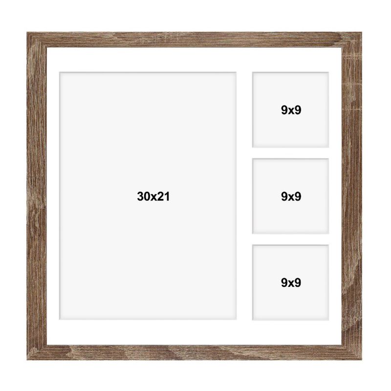 Ramka na 4 zdjęcia Hekla 40x40x4 MDF galeria sonoma truflowa 1szt.