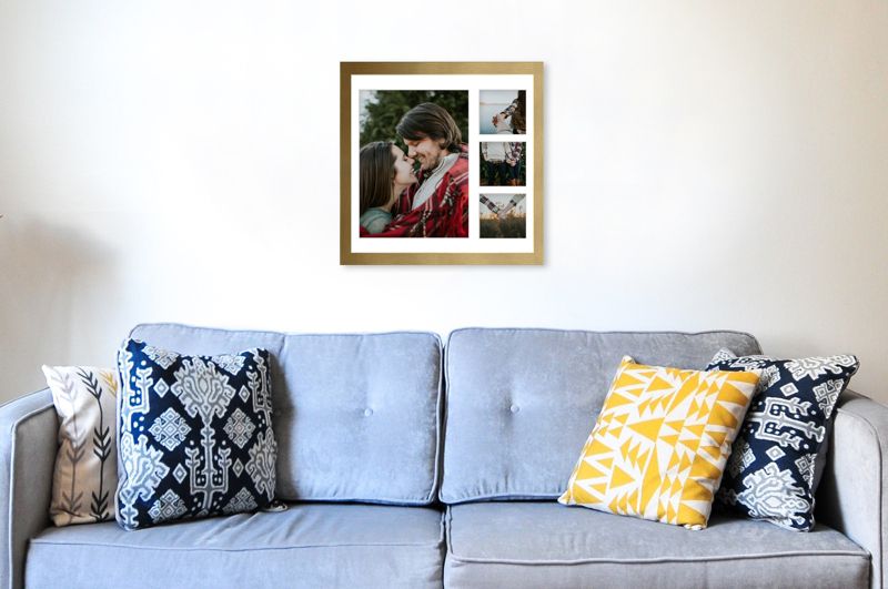 Ramka na 4 zdjęcia Hekla 40x40x4 MDF galeria złoty 1szt.