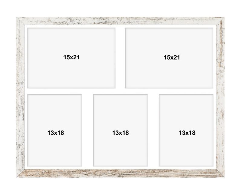 Ramka na 5 zdjęć Hekla 40x50x5 MDF galeria zdjęć bielona sosna 1szt.