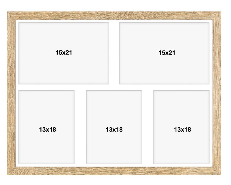 Ramka na 5 zdjęć Hekla 40x50x5 MDF galeria zdjęć sonoma jasna 1szt.