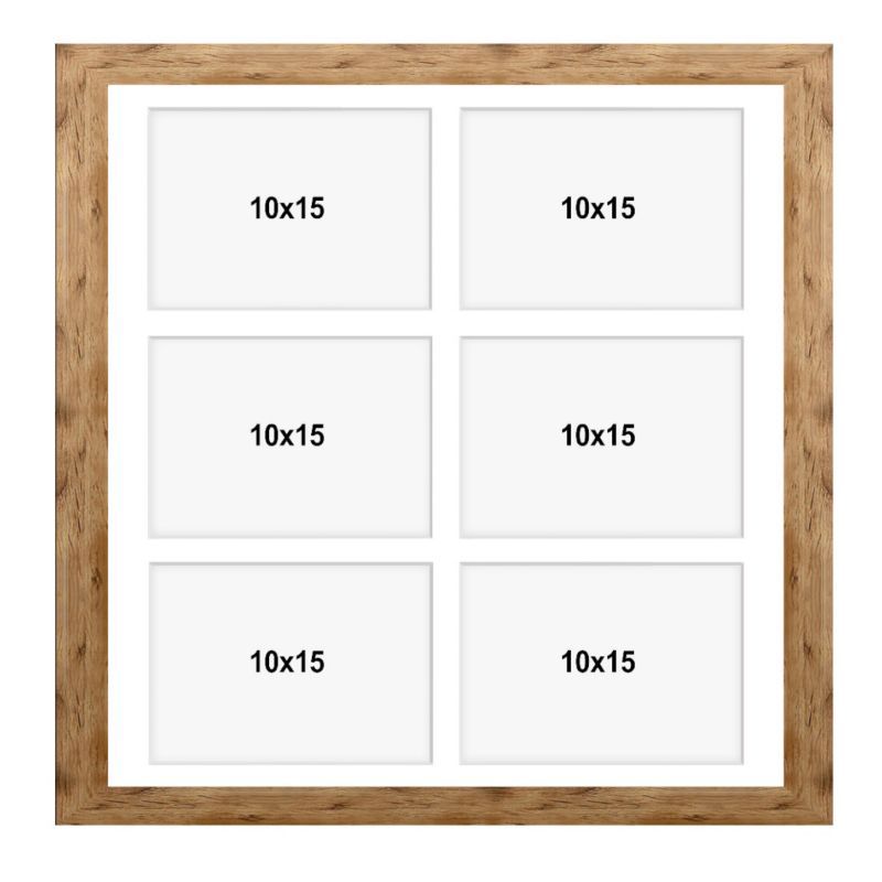 Ramka na 6 zdjęć Hekla 40x40x6 MDF galeria naturalny 1szt.