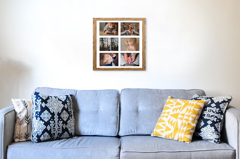 Ramka na 6 zdjęć Hekla 40x40x6 MDF galeria naturalny 1szt.