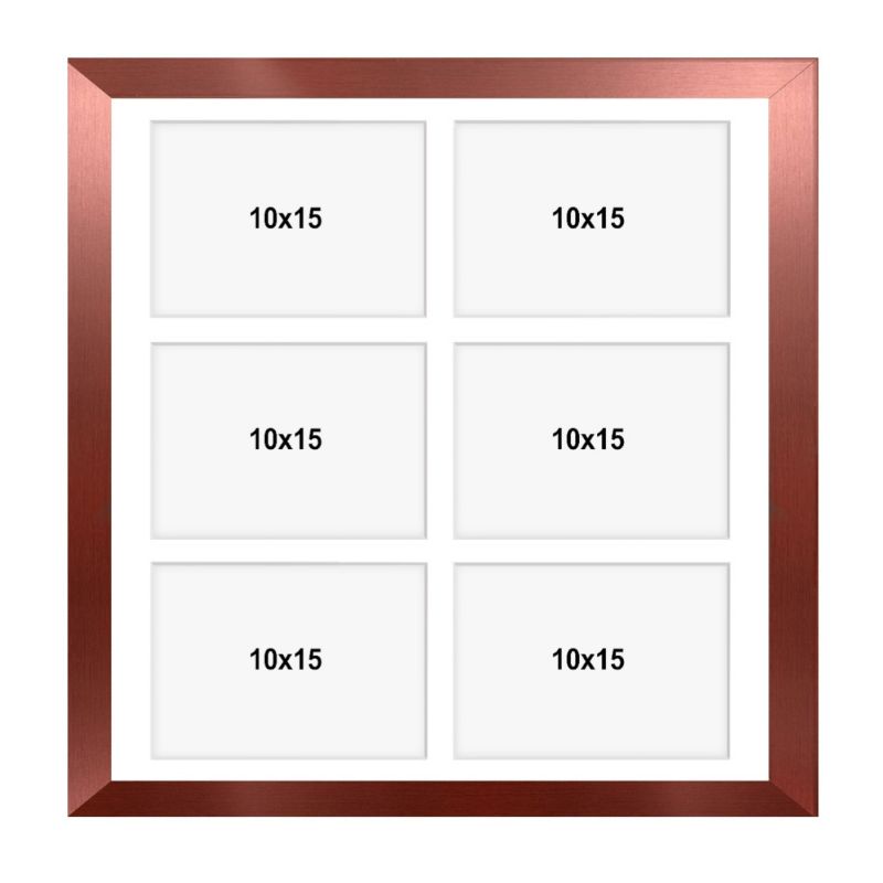 Ramka na 6 zdjęć Hekla 40x40x6 MDF galeria różowe złoto 1szt.