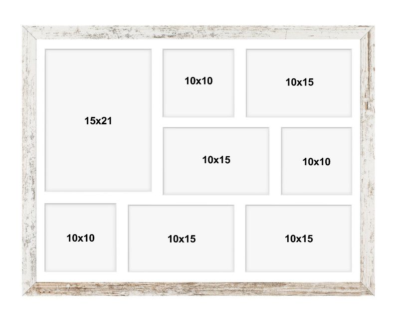 Ramka na 8 zdjęć Hekla 40x50x8 MDF galeria zdjęć bielona sosna 1szt.