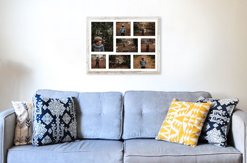 Ramka na 8 zdjęć Hekla 40x50x8 MDF galeria zdjęć bielona sosna 1szt.