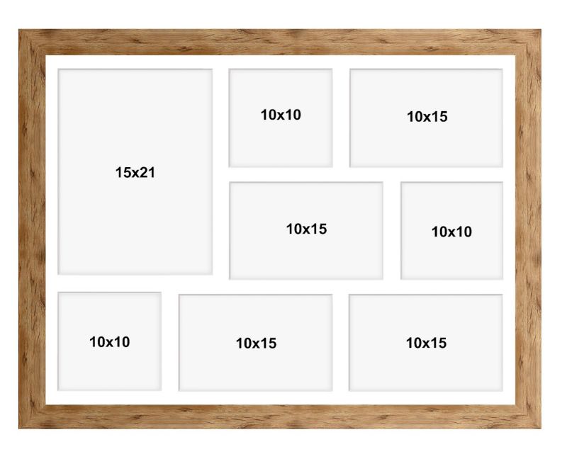 Ramka na 8 zdjęć Hekla 40x50x8 MDF galeria zdjęć naturalny 1szt.