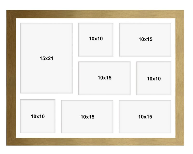 Ramka na 8 zdjęć Hekla 40x50x8 MDF galeria zdjęć złoty 1szt.