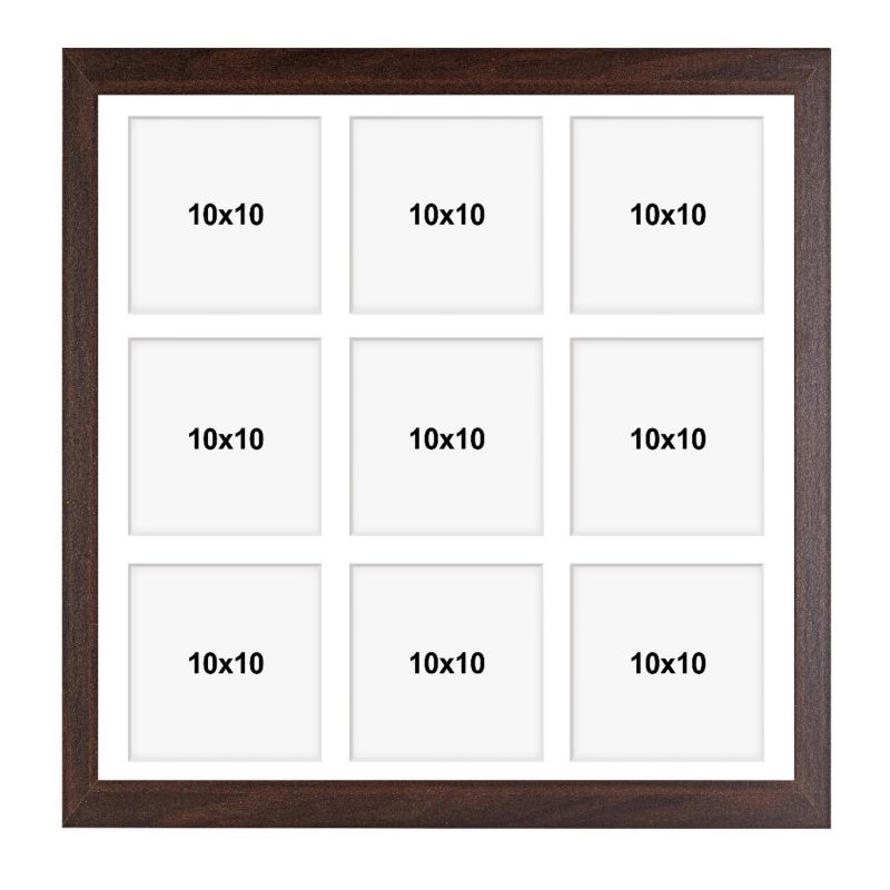 Ramka na 9 zdjęć Hekla 40x40x9 MDF galeria brązowy 1szt.