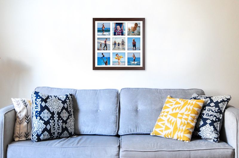 Ramka na 9 zdjęć Hekla 40x40x9 MDF galeria brązowy 1szt.